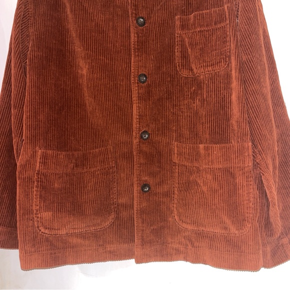 Brownish red corduroy button up jacket with a retro vibe - Picture 3 of 7